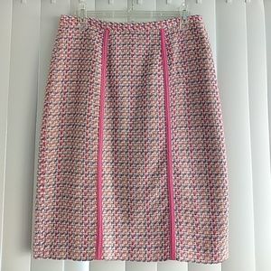 Pink Tweed Pencil Skirt